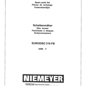 Niemeyer Eurodisc 310Fb 0298 Parts Manual