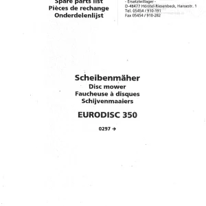 Niemeyer Eurodisc 350 2001 Parts Manual
