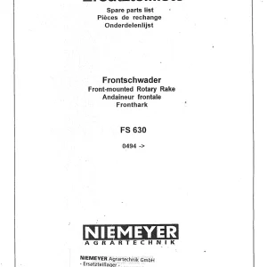 Niemeyer Fs630 1996 Parts Manual