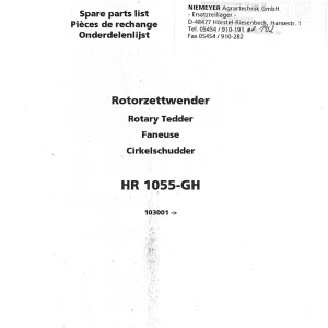 Niemeyer Hr1055Gh 2003 Parts Manual