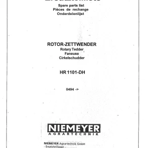 Niemeyer Hr1101Dh 1996 Parts Manual