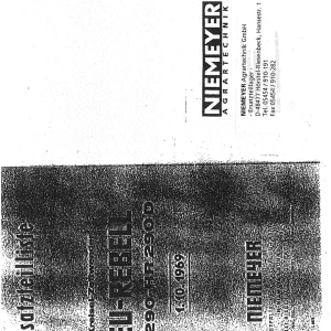 Niemeyer Hr290 290D Parts Manual