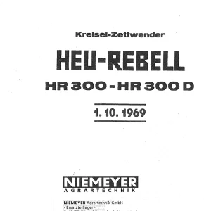 Niemeyer Hr300 300D Parts Manual