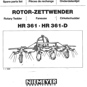 Niemeyer Hr361 361D 1986 Parts Manual
