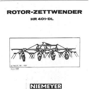 Niemeyer Hr401Dl 1984 Parts Manual