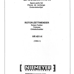 Niemeyer Hr451H 1997 Parts Manual