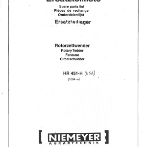 Niemeyer Hr451H Usa Parts Manual