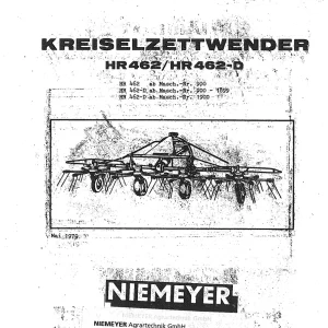 Niemeyer Hr462 462D 1979 Parts Manual