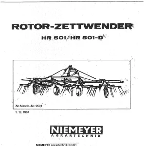 Niemeyer Hr501 501D 1984 Parts Manual