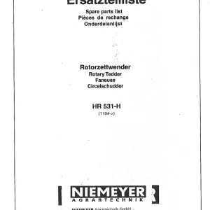 Niemeyer Hr531Dh 1995 Parts Manual