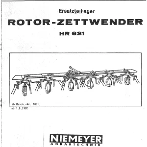 Niemeyer Hr621 1982 Parts Manual