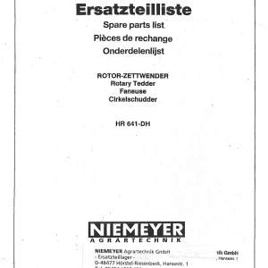 Niemeyer Hr641Dh 1989 Parts Manual