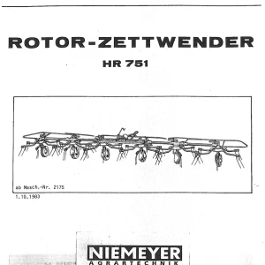 Niemeyer Hr751 1983 Parts Manual