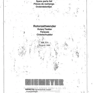 Niemeyer Hr771 1991 Parts Manual