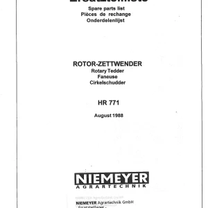 Niemeyer Hr771 1996 Parts Manual