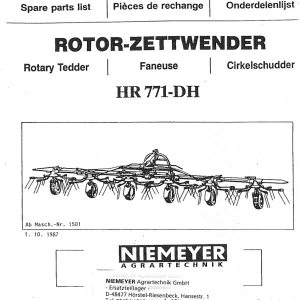 Niemeyer Hr771Dh 1987 Parts Manual