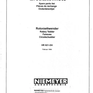 Niemeyer Hr821Dh 1994 Parts Manual