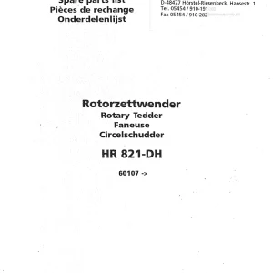 Niemeyer Hr821Dh 2000 Parts Manual