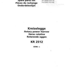 Niemeyer Kr2512 2001 Parts Manual