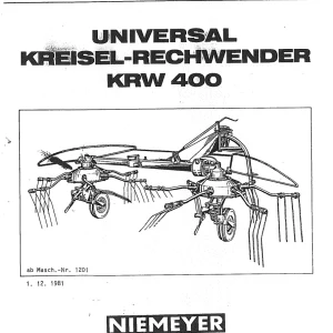 Niemeyer Krw400 1981 Parts Manual