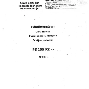 Niemeyer Pd 255 Fz Parts Manual