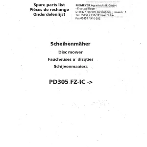 Niemeyer Pd 305 Fz Ic Parts Manual