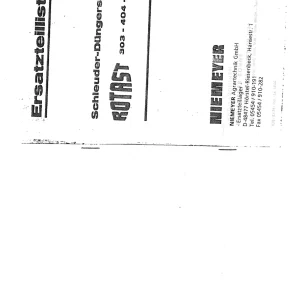 Niemeyer Rotast 303 404 606 909 Parts Manual