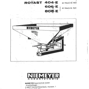 Niemeyer Rotast 404E 606E 808E Parts Manual
