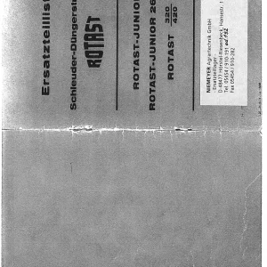 Niemeyer Rotast Junior 260 F Parts Manual