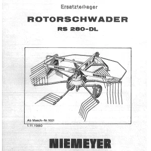 Niemeyer Rs280Dl 1980 Parts Manual