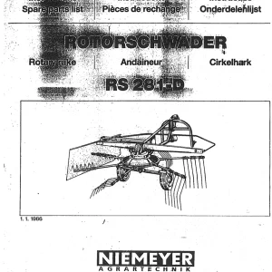 Niemeyer Rs281D 1986 Parts Manual