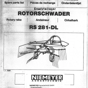 Niemeyer Rs281Dl 1986 Parts Manual