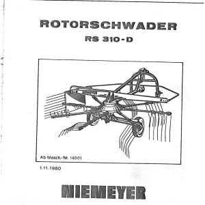 Niemeyer Rs310D 1980 Parts Manual