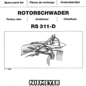 Niemeyer Rs311D 1986 Parts Manual