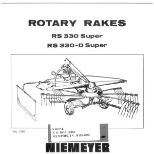 Niemeyer Rs330 D 1984 Parts Manual