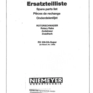 Niemeyer Rs330Da 1990 Parts Manual