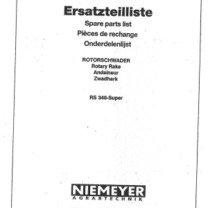 Niemeyer Rs340 1990 Parts Manual