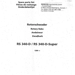 Niemeyer Rs340D 2003 Parts Manual