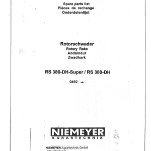 Niemeyer Rs380Dh 1997 Parts Manual