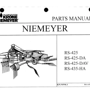 Niemeyer Rs425 Da Dav Ha 1995 Parts Manual