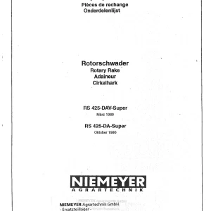 Niemeyer Rs425 Da 1991 Parts Manual