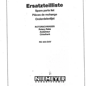 Niemeyer Rs425Dav 1989 Parts Manual