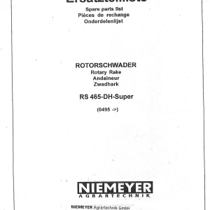 Niemeyer Rs465Dh 1996 Parts Manual