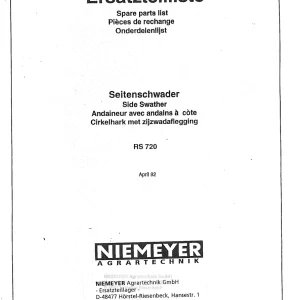 Niemeyer Rs720 1992 Parts Manual