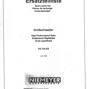 Niemeyer Rs720 1994 Parts Manual