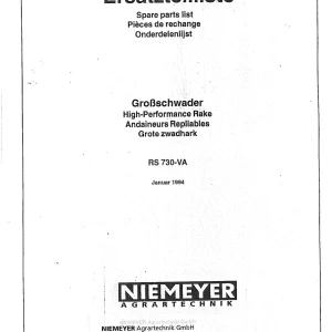 Niemeyer Rs730Va 1994 Parts Manual