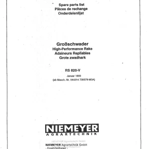 Niemeyer Rs820V 1993 Parts Manual
