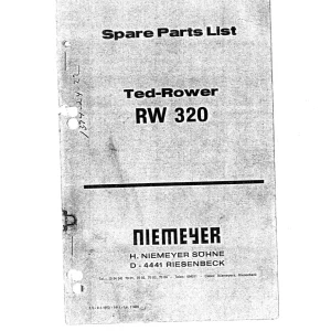 Niemeyer Rw320 1973 Parts Manual