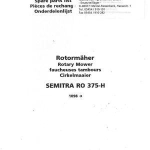 Niemeyer Semitra Ro 375H Parts Manual