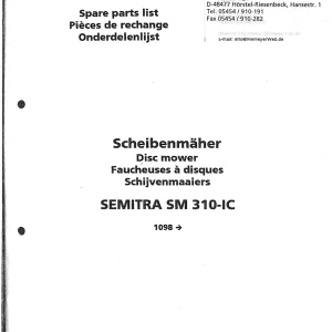 Niemeyer Semitra Sm310Ic 2000 Parts Manual